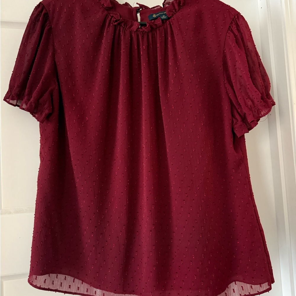 Brooks Brothers Burgundy Blouse